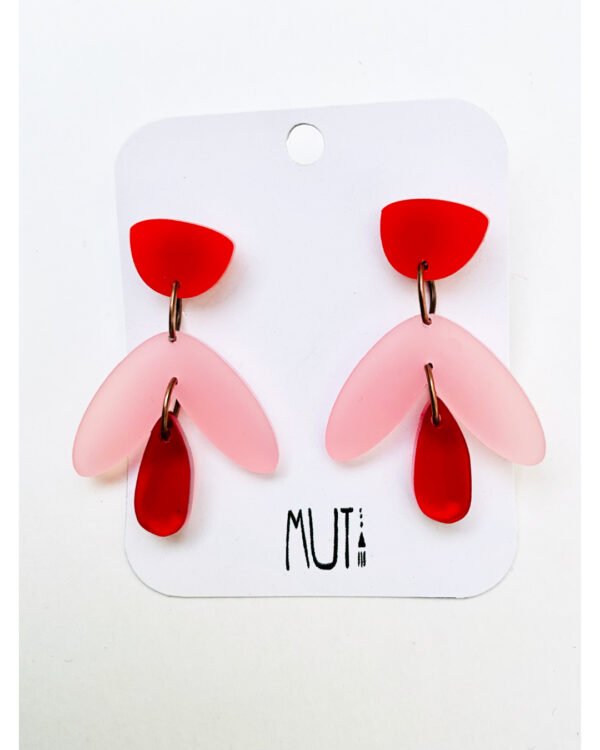 Aros Krila XL. Rojo, rosa, rojo translúcido