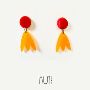 Aros tulipán naranja y rojo talla S