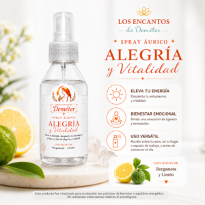 Spray áurico Alegría y vitalidad con flores de bach ritualizado