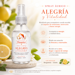 Spray áurico Alegría y vitalidad con flores de bach ritualizado