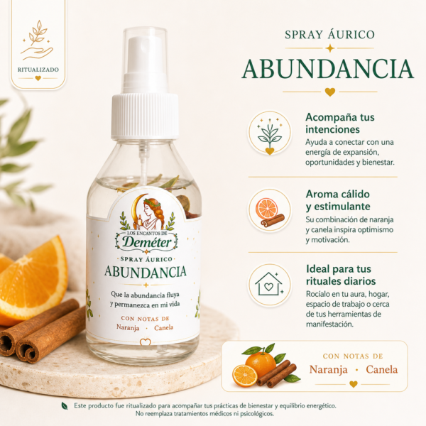 Spray áurico abundancia con flores de bach ritualizado