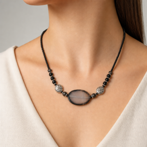 Collar Ónix, fundición y hematite