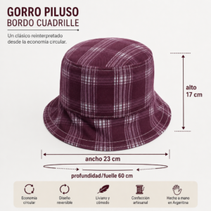 Gorro Piluso Bordó Cuadrille