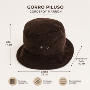 Gorro Piluso Corderoy Marrón