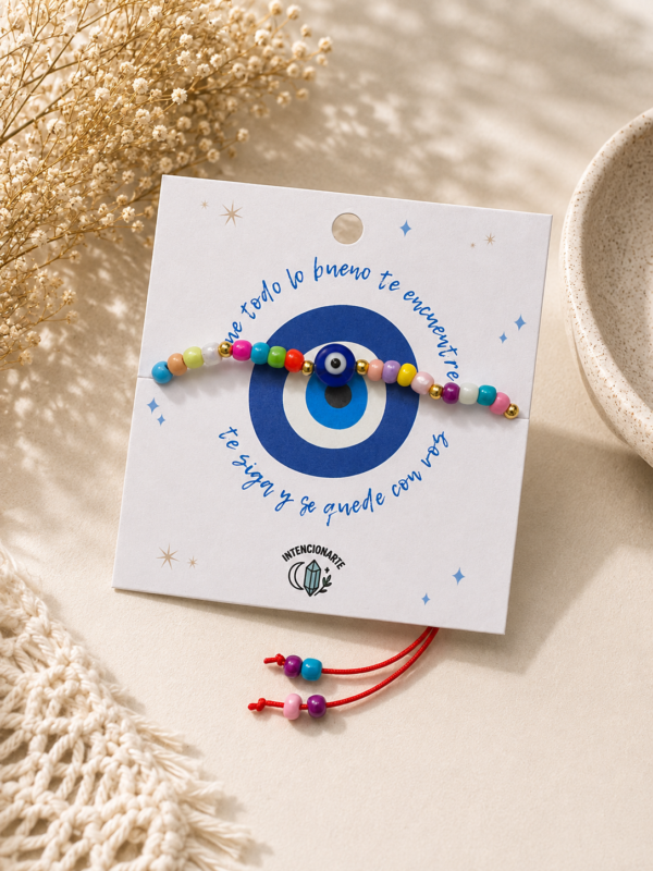 Pulsera multicolor con ojo turco