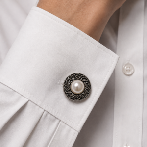 tapa botón con perla para camisas