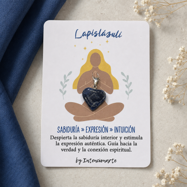 Dije corazón Lapislázuli