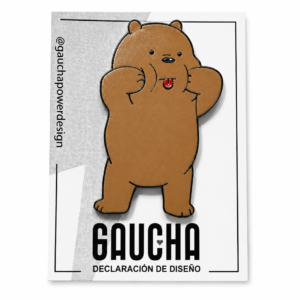 Pin Oso pardo, prendedor artesanal en PLA