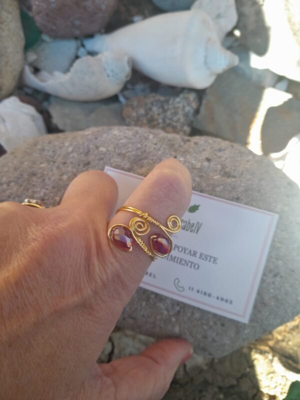 Anillo dorado doble gota
