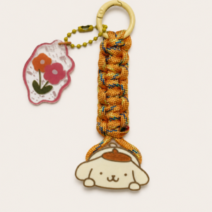charm Pompompurin naranja trenzado a mano con detalle impreso en 3D