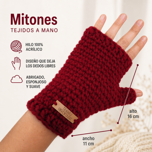 Mitones tejidos a mano