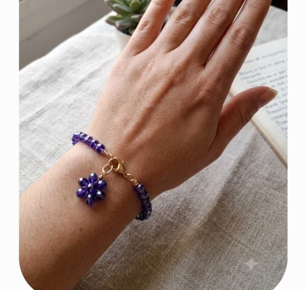 Pulsera azul cristales