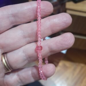 pulsera rosita con cristales facetados rosa