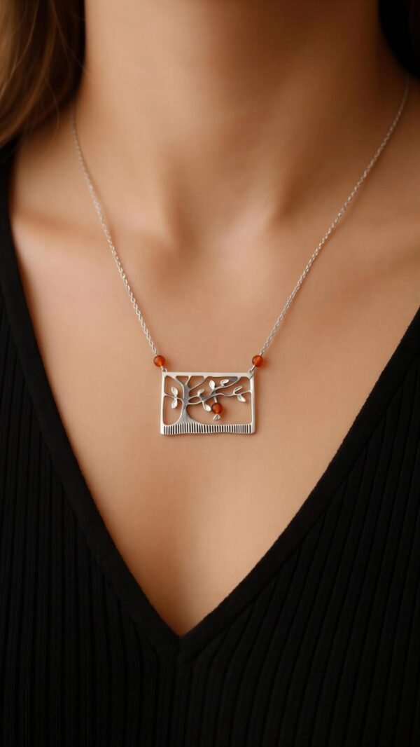 Dije Origen - Plata 925 calada con pequeñas coralinas