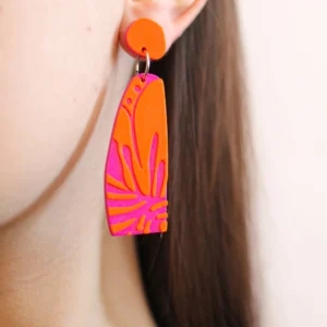 ARO Lágrima floreada (fucsia y naranja F