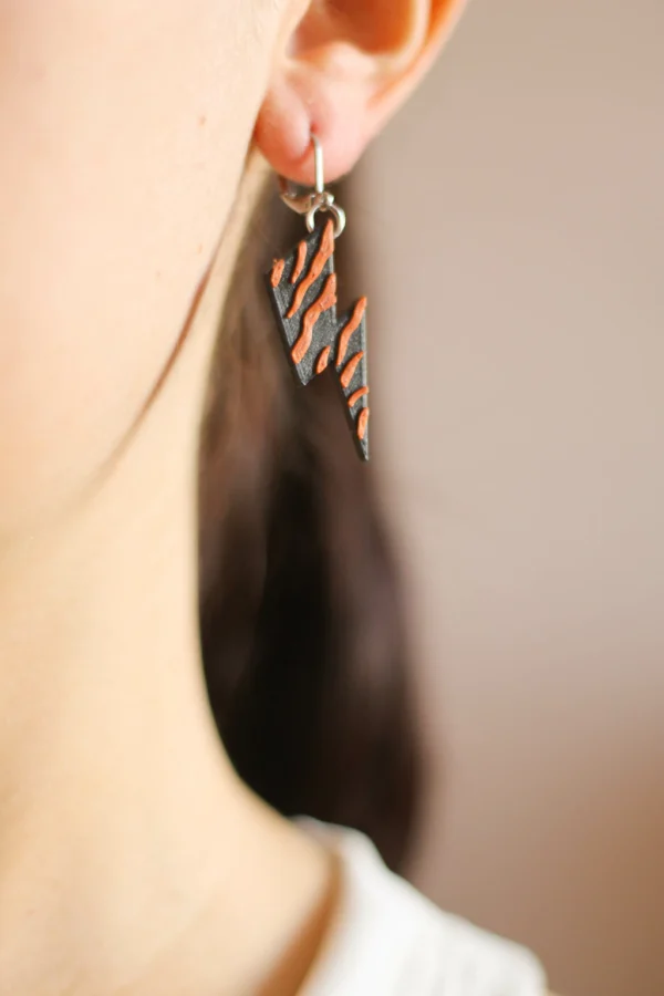 Aro mini Rayo (negro y cobre)