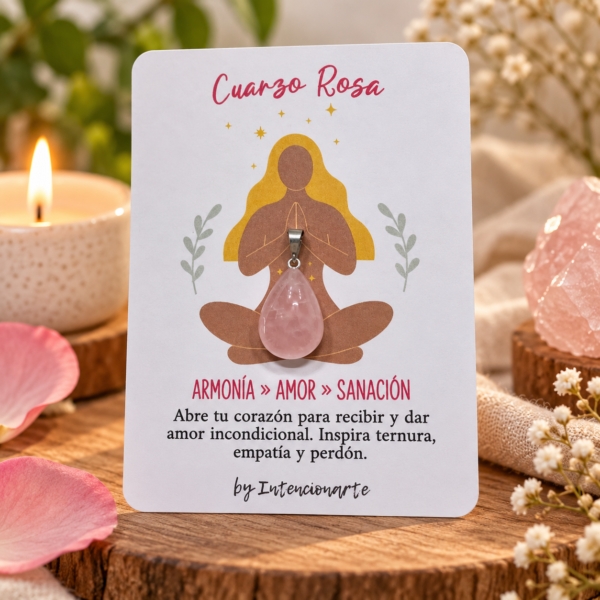 Dije gota Cuarzo Rosa