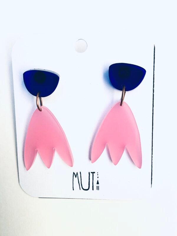 Aros Tulipán. Rosa con azul