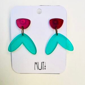 Aros acrílico y acero Krila en verde y rojo