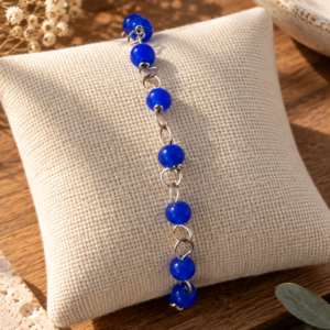 Pulsera bolita piedra lapislazuli