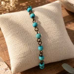 Pulsera bolita piedra turquesa