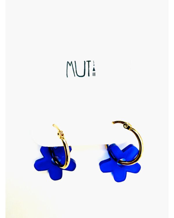 Aros Flo Azul T. Ar/doradas