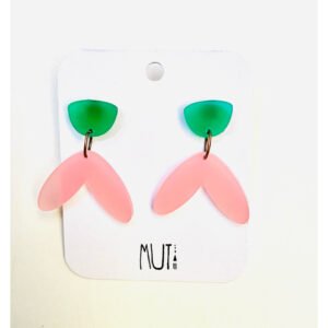 Aros rosa y verde de acrílico y acero quirúrgico