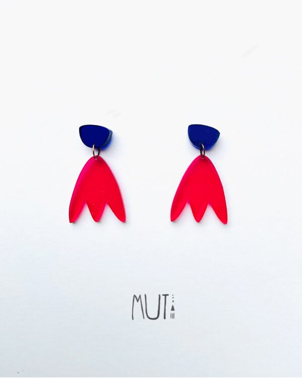 Aros Tulipán . Magenta con azul