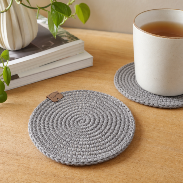 Posavasos circular de hilo sisal y algodón Color visón