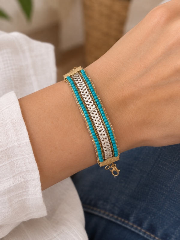 Pulsera cinta bordada