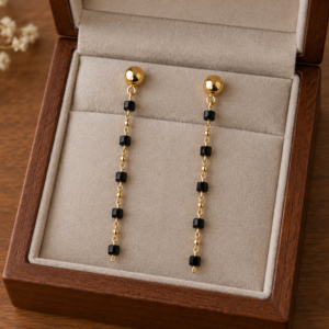 Aro cristal negro con cadena