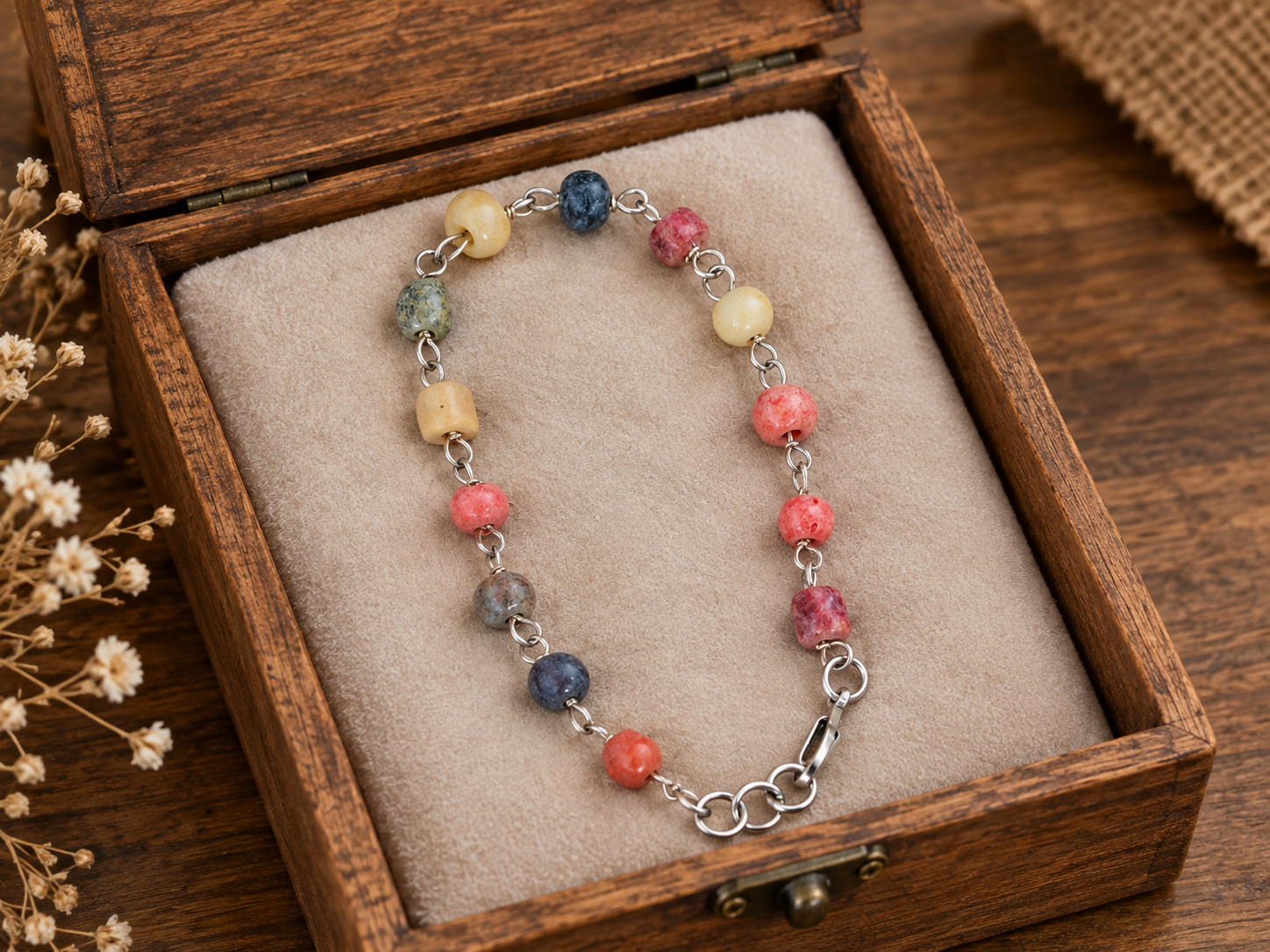 Pulsera piedras colores
