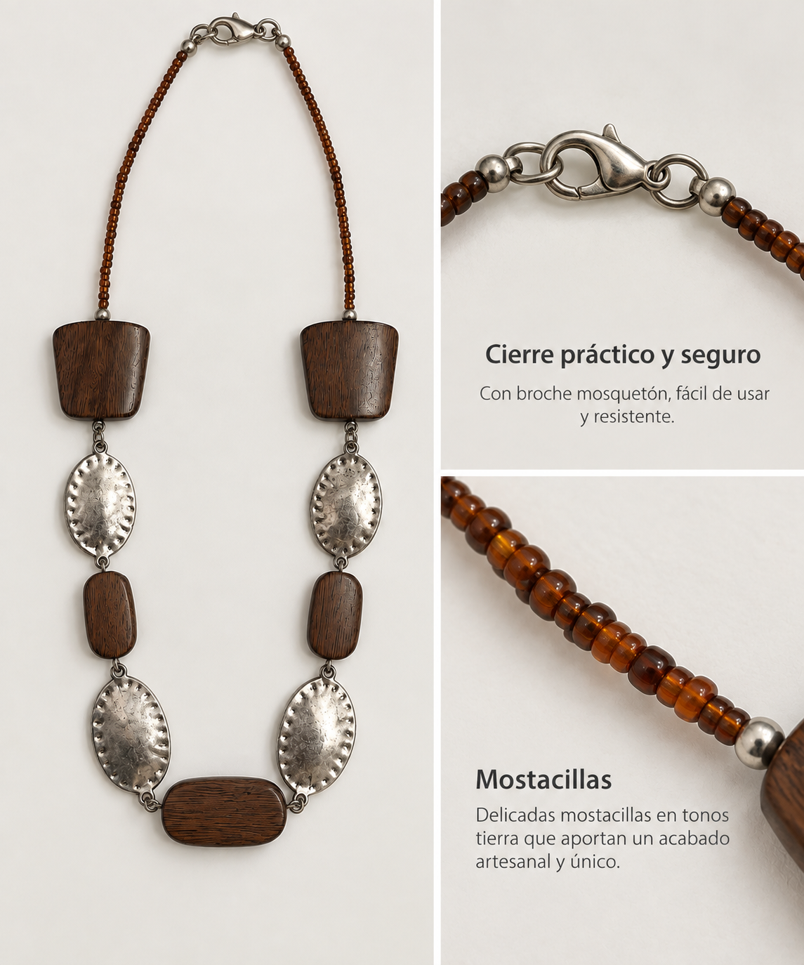 Collar metal y madera - Imagen 2