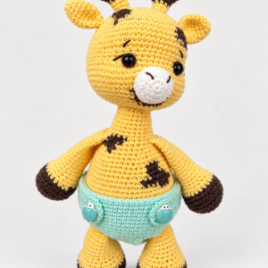 Jirafa Baby amigurumi tejida a mano con hilo de algodón