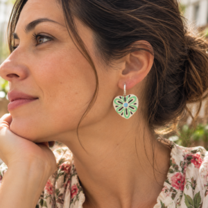Aros argolla corazón Mandala hechos a mano en arcilla polimérica