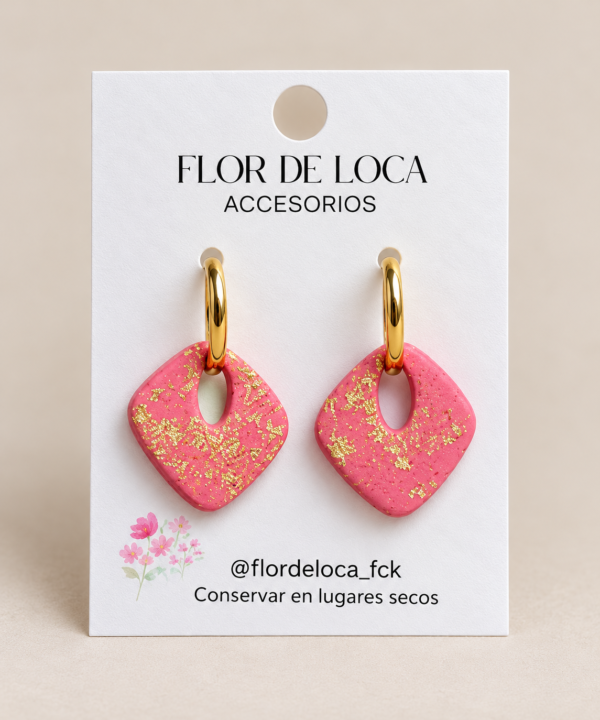 Aro con argolla + dije Rombo rosa