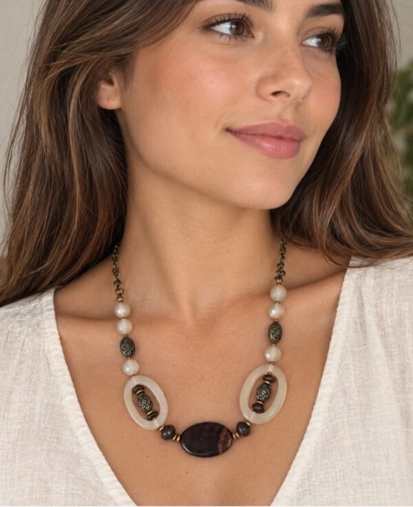 Collar dije jaspe Picasso y ágata