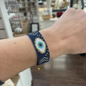 Pulsera mostacillas Miyuki azul navy hecha a mano