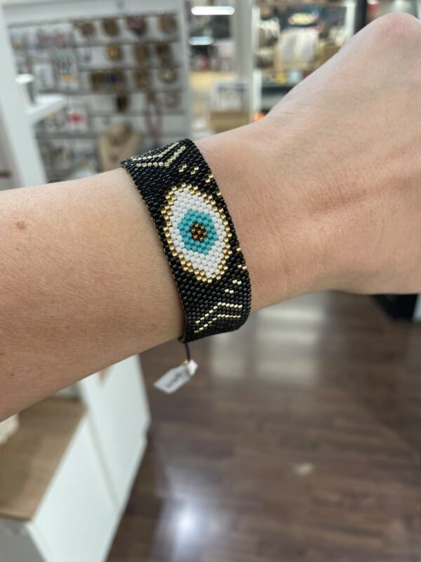 Pulsera mediana Ojo turco Negra